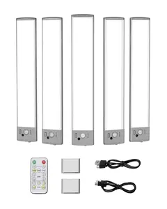 VEVOR Smart Motion Sensor Lights 5 PCS 68 LED Battery Operated Under Cabinet Lighting with USB Charging & Dimmable Color Temperature for Closets & Kitchens