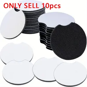 10PCS Neoprene Sublimation Blank Car Coasters, 2.75 In Circular Opening Blank Sublimation Coasters For Thermal Sublimation DIY Crafts, Car Coasters, Round Coaster