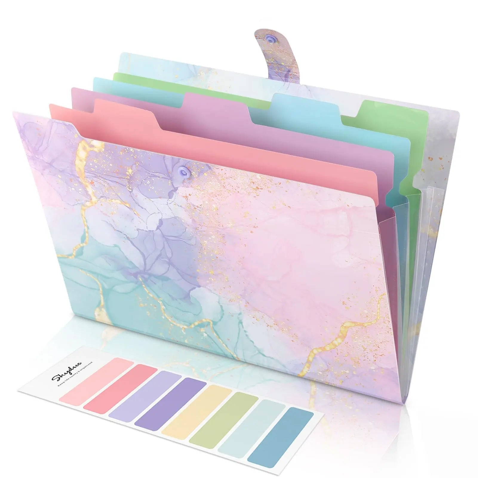 SKYDUE Cute Multi Pocket Expanding Accordion File Organizer, Letter Paper Folder for School Supplies & Office Filing, Paper Organizers Storage Solution, Multi Pocket Folder, Cute School Supplies