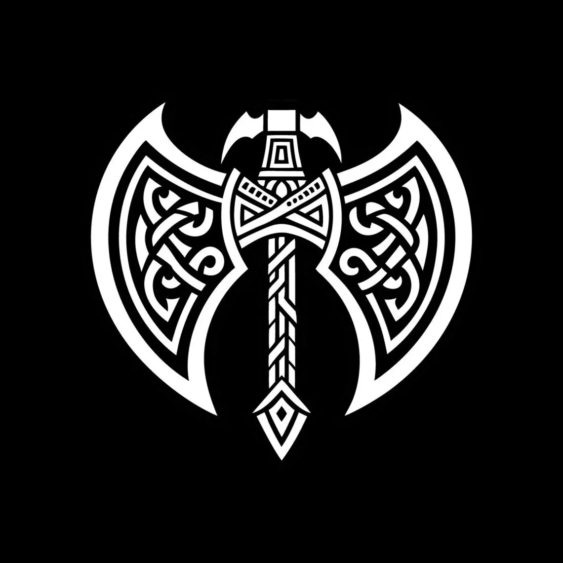 Viking Axe Vinyl Sticker Decal - Celtic Battle Axe Design