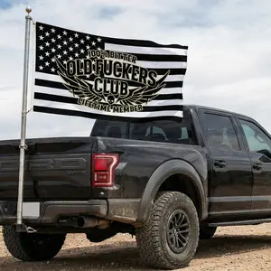 Bitter Old F*cker Club Flag, Vintage Patriotic Skull Banner, Lifetime Member Garage Wall Flag, Sarcastic Gen X Motorcycle Decor