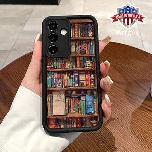 Phone case for Samsung S24 ultra plus S25 S23 S22 Ultra Plus Cartoon Bookshelf Advanced fashion gift Shockproof Silicone TPU Bumper Drop Protection Soft Cover