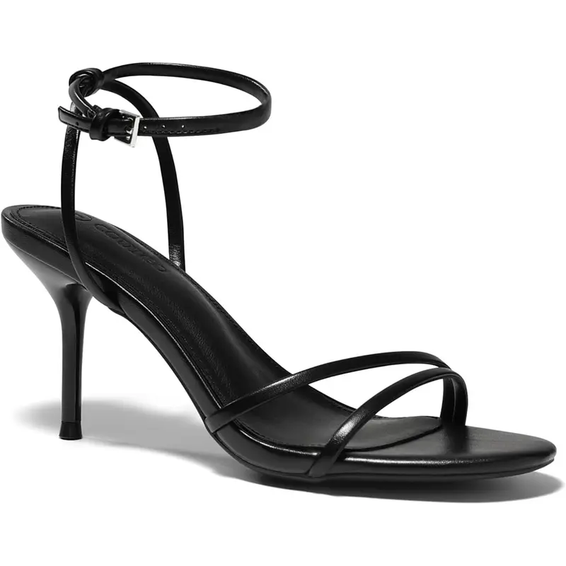 Coutgo Womens Strappy High Heels Open Almond Toe Dress Shoes Ankle Strap Summer Heeled Sandals tiktokshopbacktoschool
