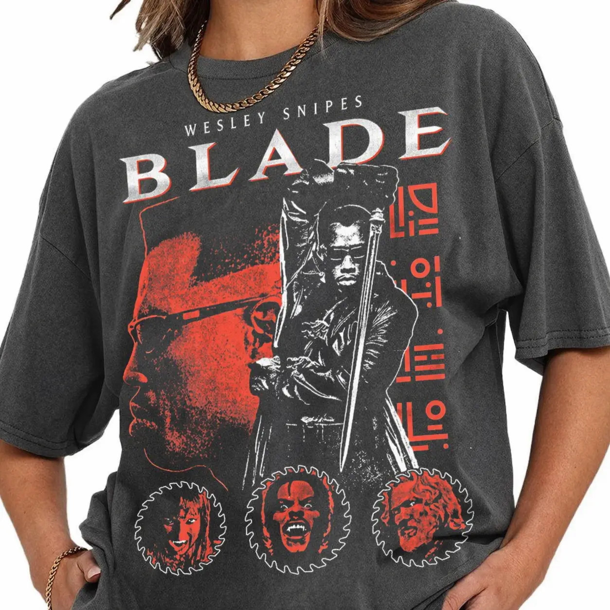 Blade Vampire Hunter T-Shirt, Vintage 90s Movie Horror Graphic Tee, Fan Lover Shirt, Unisex Fit Design, Gift for Men and Women