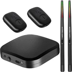 Air Drumsticks, Portable Practice Drum Kit Electric Drum Set with 8 Sounds, 3D Motion Sensing RGB for Home & Party Adults, Kids, Christmas Gifts