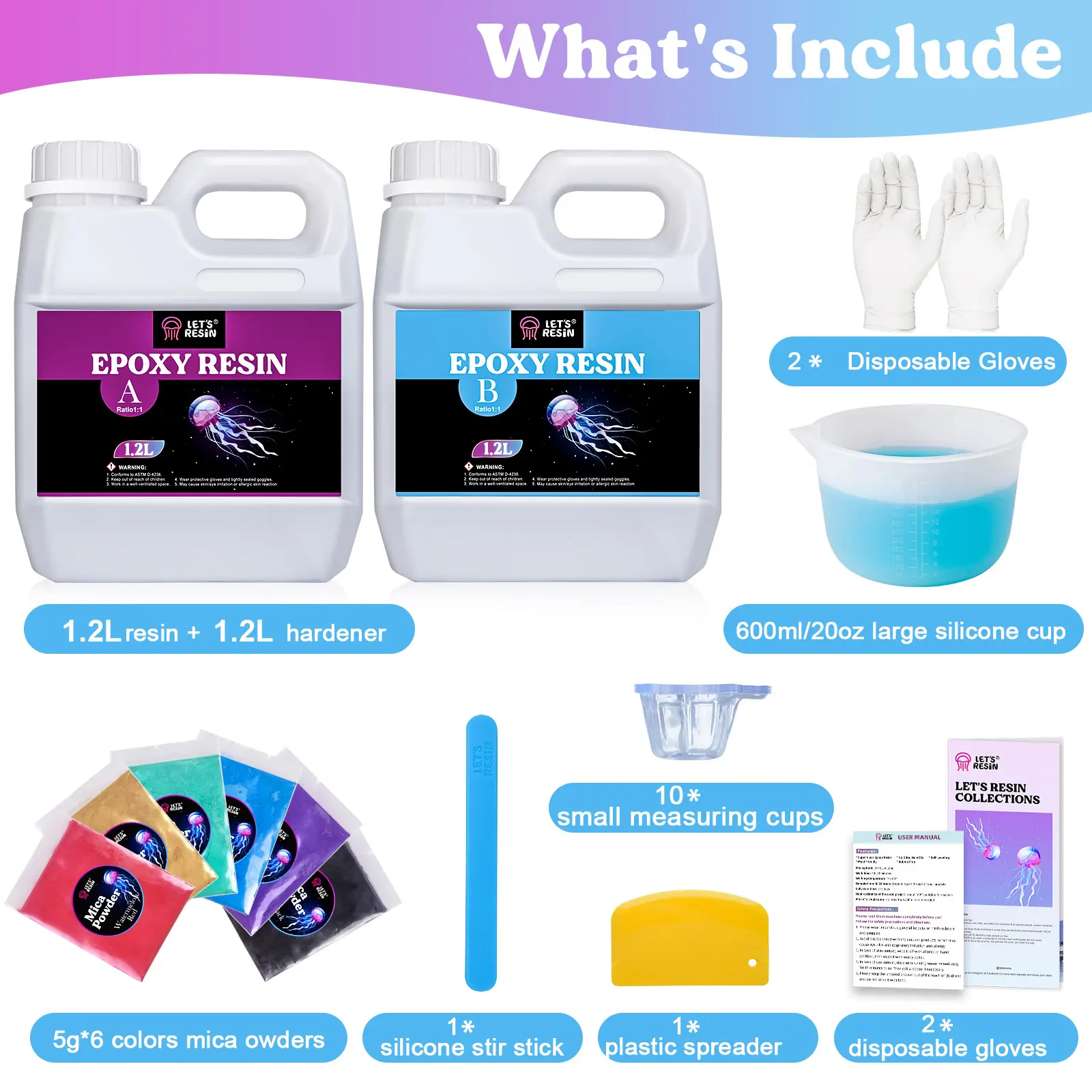 80oz Crystal Casting Resin Kit for Craft, Tumblers, Molds, Jewelry, DIY Children's Day Gift Crafts - LET'S RESIN 80oz Crystal Casting Resin Kit for Craft, Tumblers, Molds, Jewelry, DIY Children's Day Gift Crafts - LET'S RESIN