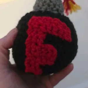 Hand Crocheted F Bomb Stress Ball - Unique Design, Perfect for Stress Relief