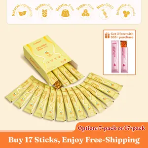 Orange Collagen Jelly(7/17/34 Sticks):NAD+,1000mg fish collagen,vitamin C, pomegranate, reishi mushroom, chia seeds, konjac. Sugar-free, gelatin-free, dairy free, halal-friendly, skin, hair, nails beauty care, cellular vitality & youth, from LeafStory-SC