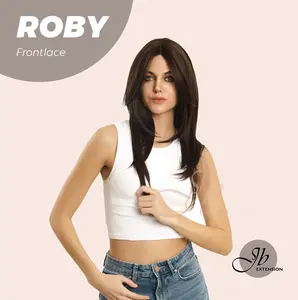 JBEXTENSION 22 Inches Medium Length Pre-Cut Frontlace Glueless Wig ROBY