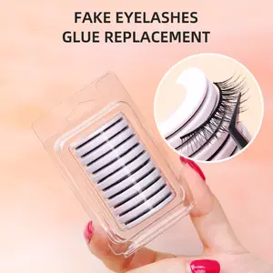 Self-Adhesive False Eyelash Strips, Reusable No-Glue Formula, 10-Pack Replacement, Ideal for Beginners, No Makeup Remover Needed