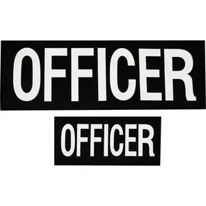 OFFICER Patches Set with Hook Back (Two Pieces, Small & Large Patches)