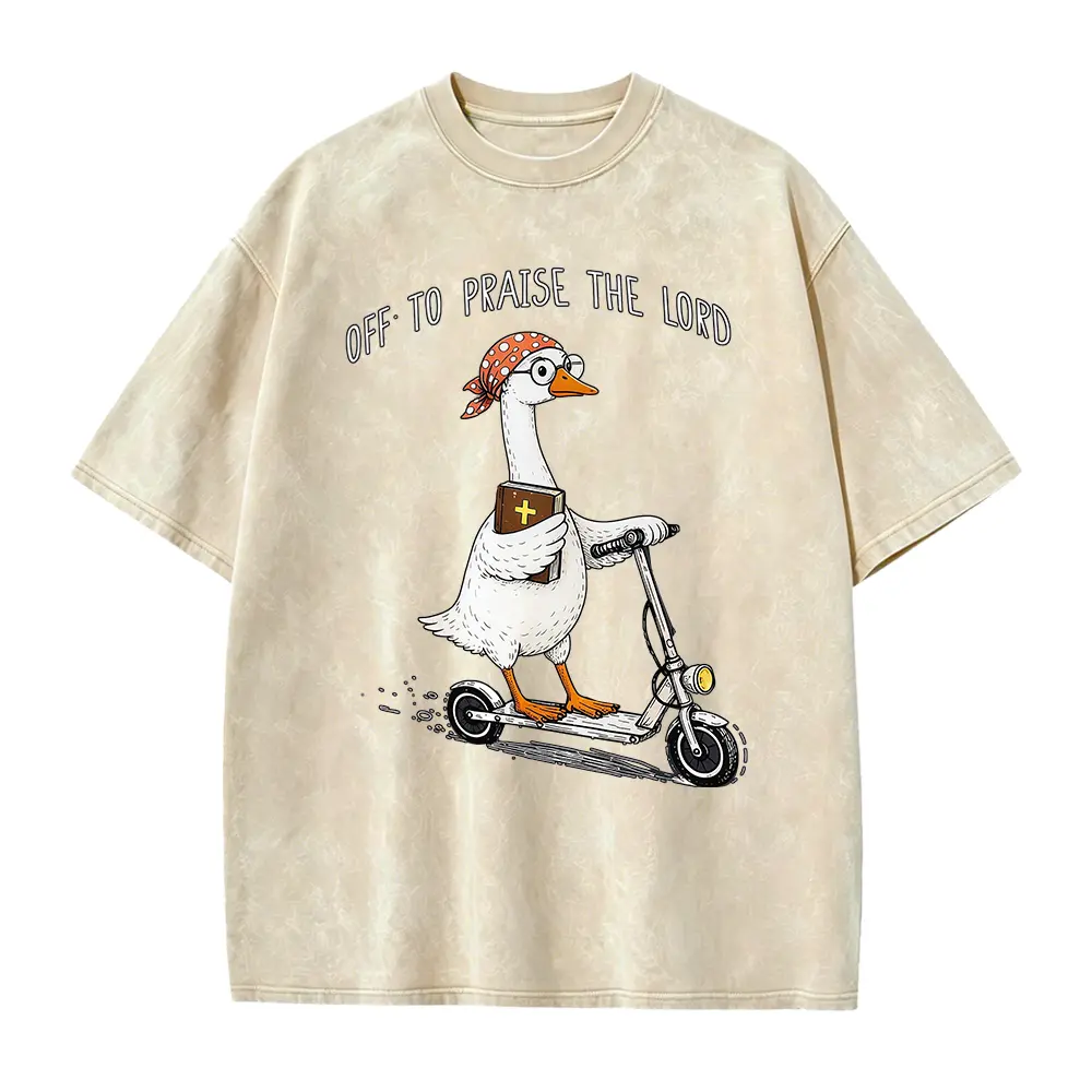 Goose Christian Shirt, Off To Praise The Lord Shirt, Funny Christian Tee, Goose Lover Gift, Church T-Shirt, Bible Study Tee