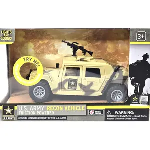 U.S. Army Recon Vehicle, Army Battle Truck, with Light & Sound Friction Powered