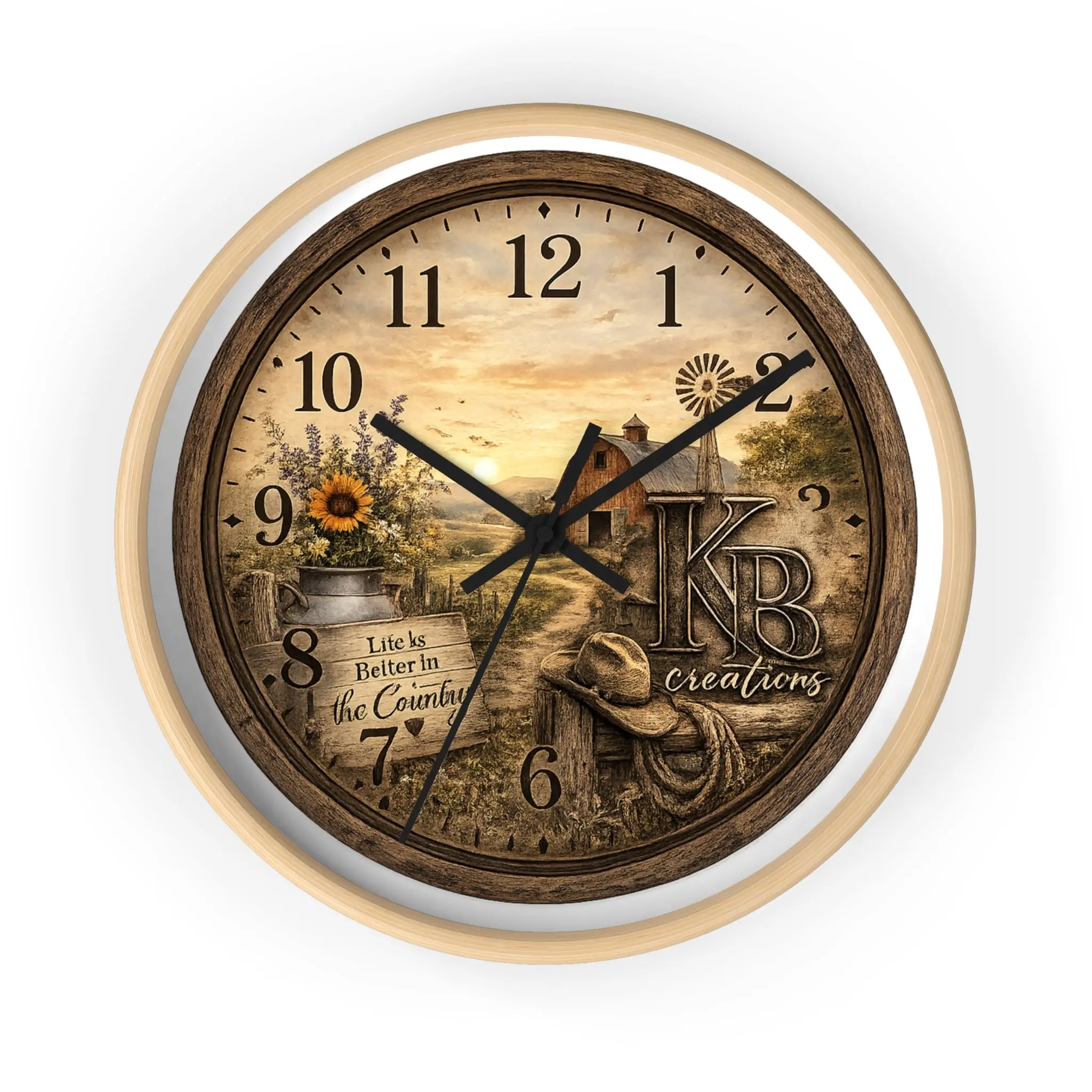 Farmhouse Wall Clock — Beautiful Rustic Home Decor