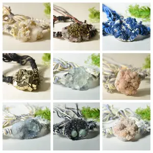 Asteraia [B001-B009] Variety Raw Crystal Woven Bracelet –  Handmade Gemstone Bracelet Daily Wear Summervibes