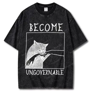 Become Ungovernable Unisex Vintage Washed Tee, Halloween Shirt, Graphic Tee, Unisex Fashion, Full Color, Full Size, For Men, For Women