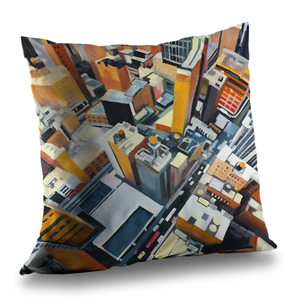 360 Stand 14x14 in. York Buildings High-Top View Square Throw Pillow - Soft Textile Home Decorative Cushion for Bedding, Square Cushion, Creative Decorative Cushion