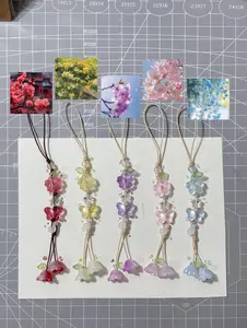 [NEW] Vivid Flowers Butterfly Keyring – Handmade Floral Phone Strap, Cute Flower Keychain 2