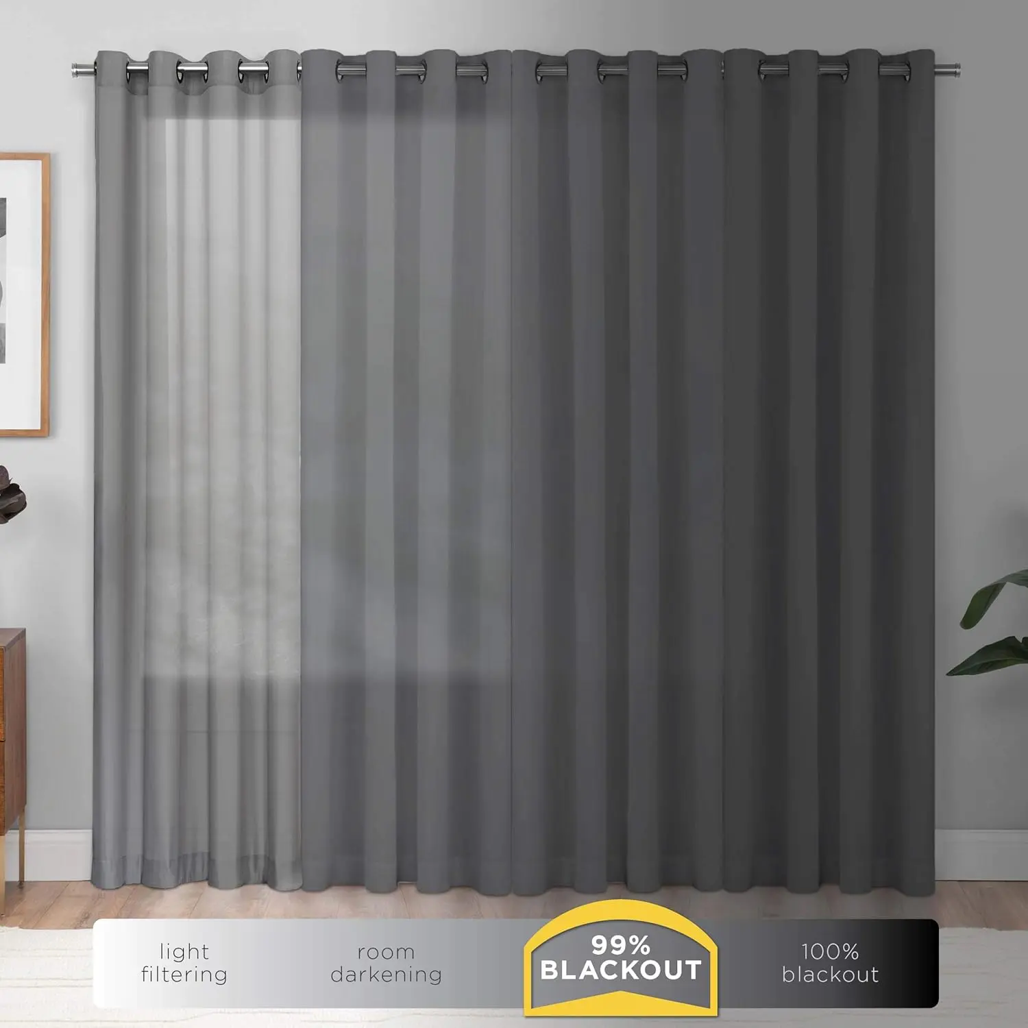 ECLIPSE Kendall Modern Blackout Thermal Rod Pocket Window Curtain for Bedroom or Living Room (1 Panel), 42 X 84, Raspberry