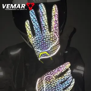 Vemar Reflective Motorcycle Gloves Summer Breathable High Visibility Bright Color Safety Riding Gear Unisex Motorbike Gloves