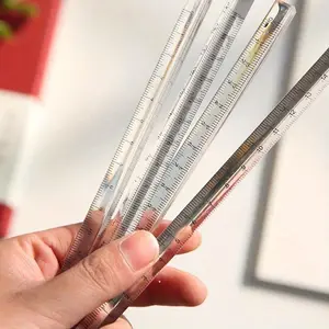 Mohamm 1PC Transparent Triangle Ruler Measuring Ruler Stationery School Supplies