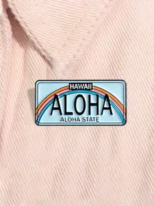 Moana Fantasy Animation Movies Enamel Pin Aloha Hawaiian License Plate Alloy Brooch Lapel Backpack Badge Fashion Jewelry Accessories Gift for Friends