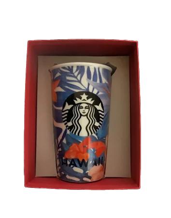 Starbucks 2015 Hawaii Hibiscus Flower Dot Collection Tumbler - 12 oz (New in Box)