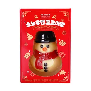 NO BRAND Korean Snowman Hot Chocolate Bomb with Marshmallows - 38g Winter Drink, Christmas Gift Idea