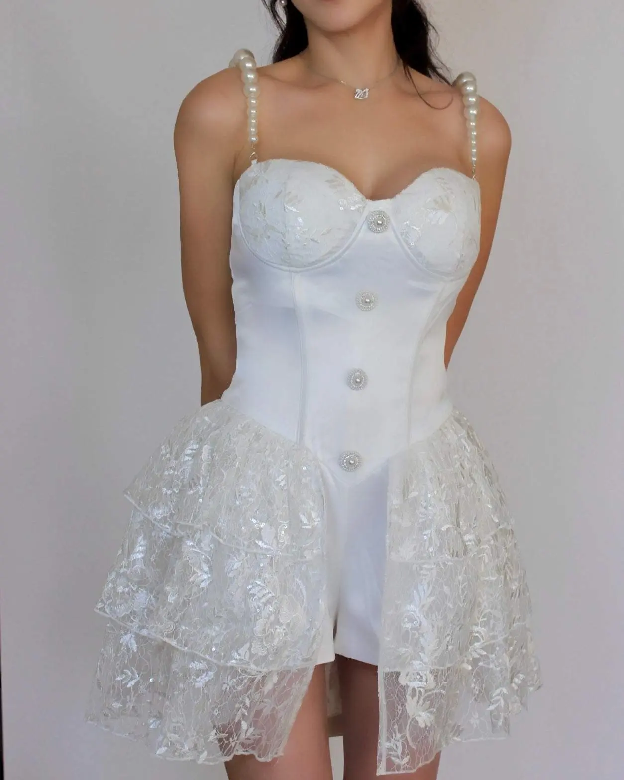 Angel In White Romper Mini Dress