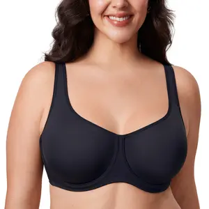 DELIMIRA Women's Confishape Full Coverage Bra Plus Size Supportive Underwire Unlined Comfortable Bras