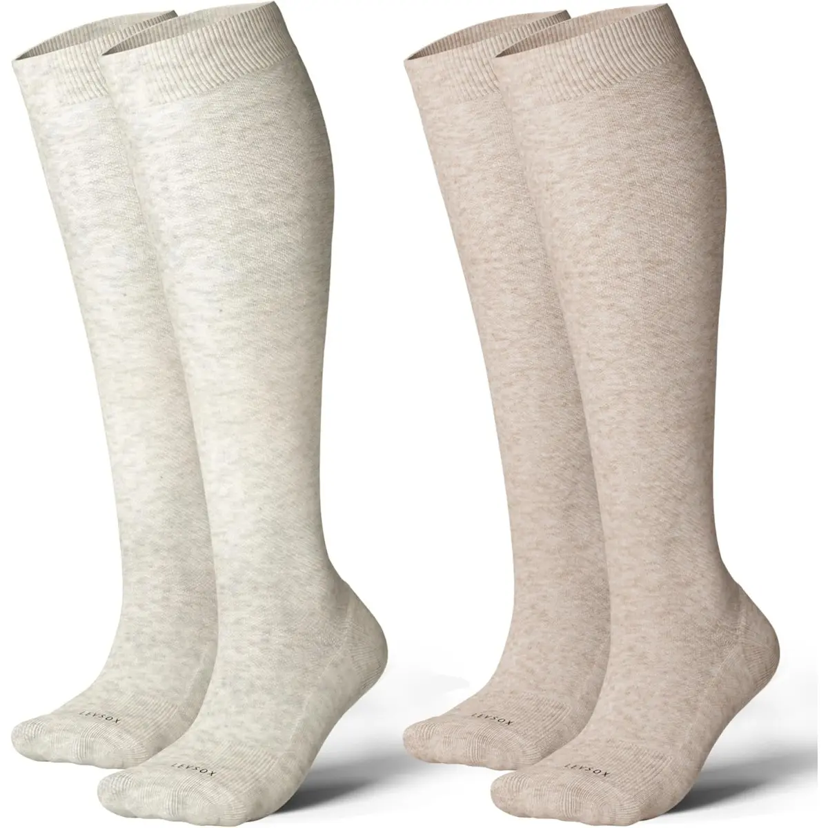 LEVSOX Cotton Compression Socks for Women&Men 20-30mmHg Knee High Cute Support Sock for Nurses Pregnancy Travel