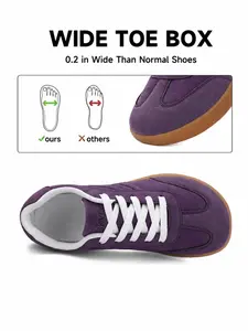 Vintage Wide Toe Trainer Shoes, Soft Sole Breathable Comfort, Daily Commute Casual Footwear, Retro Style Non-Pressing Design