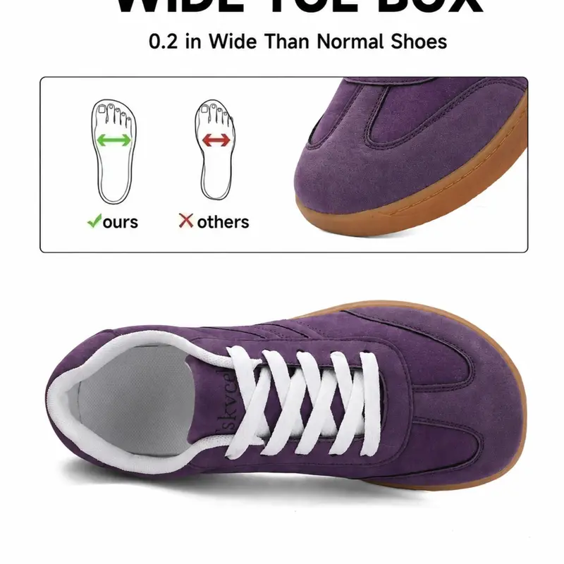 Vintage Wide Toe Trainer Shoes, Soft Rubber Sole Breathable Comfort, Daily Commute Casual Walking Shoes Footwear, Retro Style Non-Pressing Design, Sneaker, Sporty Casual Shoes, Lifestyle Shoe Trainer, Casual Trainers