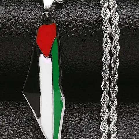 Vintage Colorblock Map Design Pendant Necklace for Men & Women, Twist Rope Design Chain Necklace, Trendy Stainless Steel Matching Jewelry, Fashionable Jewelry Accessories, Fashion Accessory Necklace