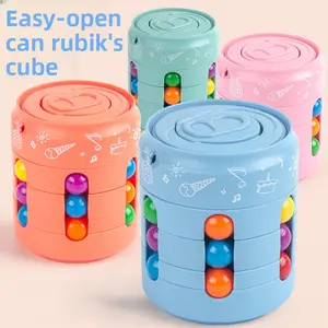 Rotating Rubik's Cube Magic Bean Decompression Easy Can Rubik's Cube Creative Ball Decompression and Stress Relief Toy Fingertip Gyroscope