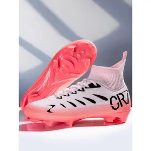 Professional Men's Soccer Shoes Long Studs Ag Fg Outdoor Training Sneakers Breathable Comfort PU Leather Anti-Slip All Seasons Sporty Style