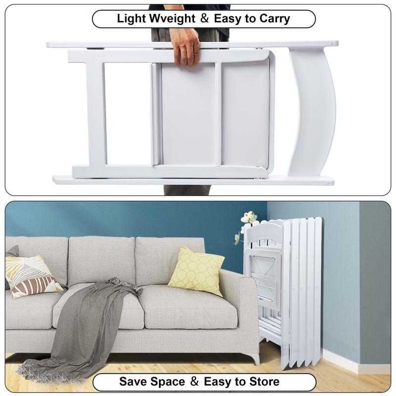 White Resin Folding Chair with Cushion & Backrest,700LB Weight Capacity Event Chair,Indoor/Outdoor Lightweight Foldable Chair for Meeting Room/Party/Hotel/Garden