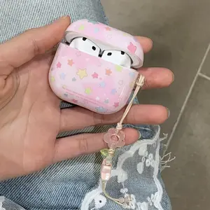 Cute Star Pattern Earphone Case with Lanyard, Handy Earphone Protective Cover, Earphone Accessories Compatible with AirPods Pro2/AirPods Pro/AirPods4/AirPods3/AirPods2