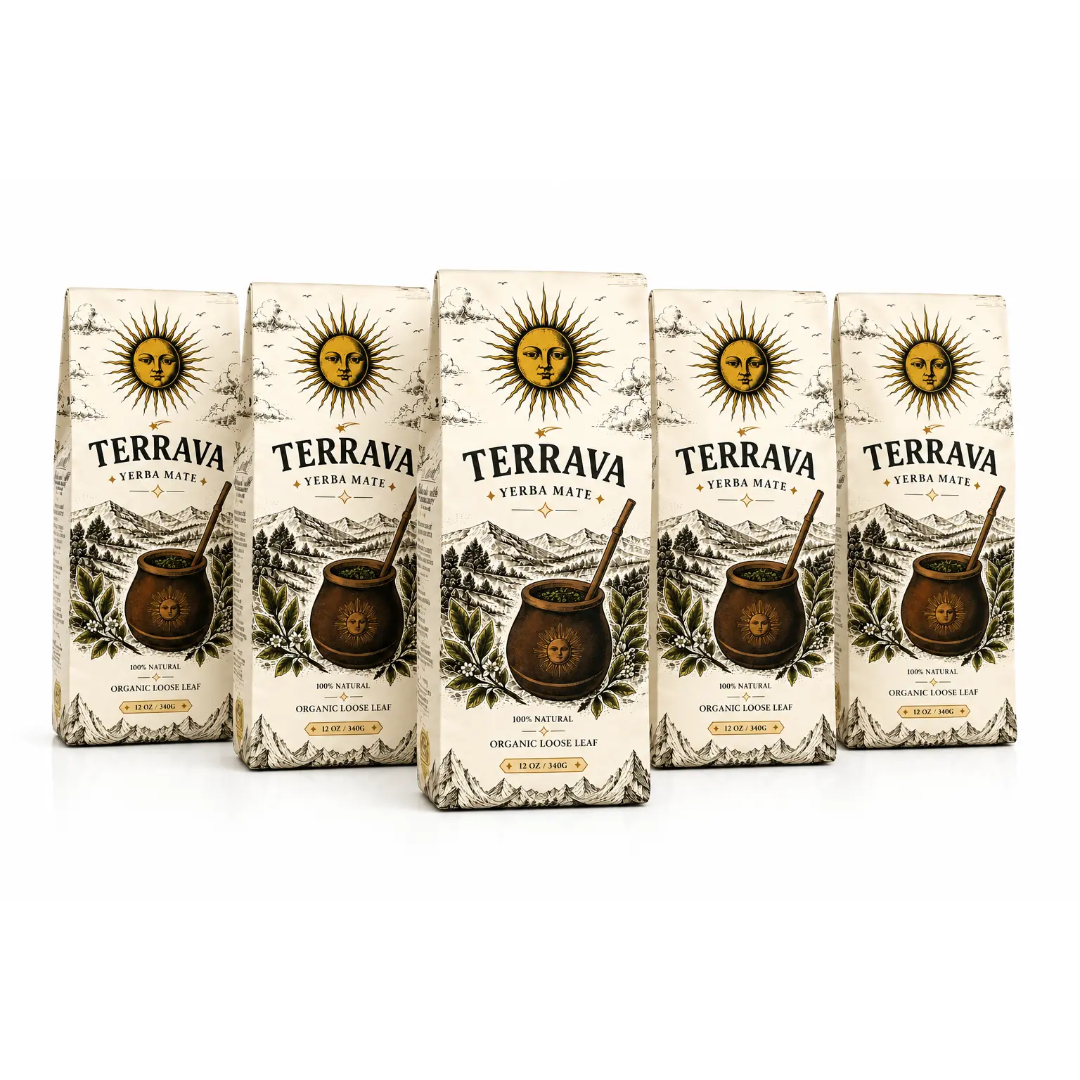 Terrava Organic Yerba Mate 5-Pack | Premium Argentine Loose Leaf