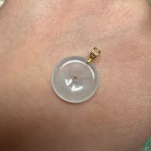 Icy Jadeite Jade donut pendant 18k