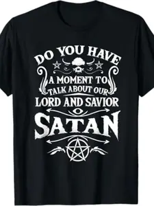 Pentagram Shirt-Cult Satan Lucifer Gift Women Men T-Shirt -220g 100% Cotton T-Shirt, for couples, weekend casual, moisture-wicking, vintage vibe