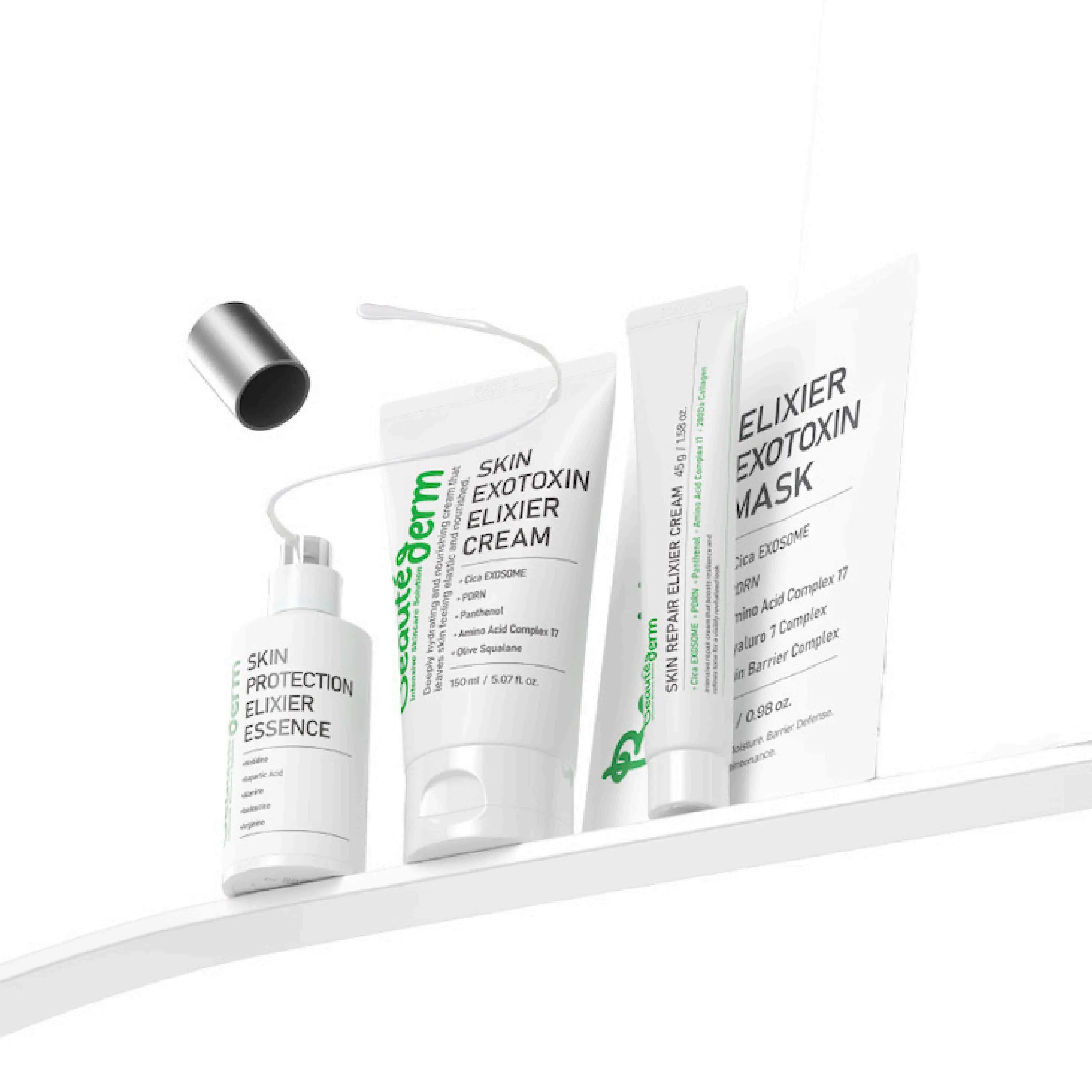 [Beauté Derm] Skin Protection Care Set 4 Pieces: Helps soothe and protect the skin, hydrates and nourishes dry skin. Firm & Lift Serum