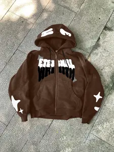 Men's 'Eternal Wraith' Zip-Up Hoodie | Oversized Fit, Relaxed Fit, Masked Hood Design & Star Print | Trendy Streetwear Essential | Perfect for Edgy Urban Style Enthusiasts, Casual