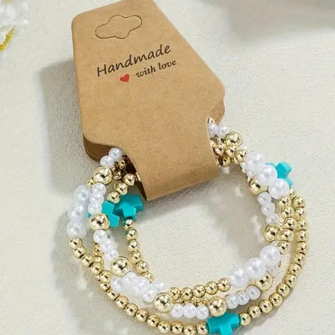 Faux Pearl Decorated Bracelet, Fashionable Jewelry for Women & Girls, Trendy All-match & Exquisite Jewelry for Birthday Gift, Matching Bracelet, Beaded Bracelets Set, Bracelet Sets