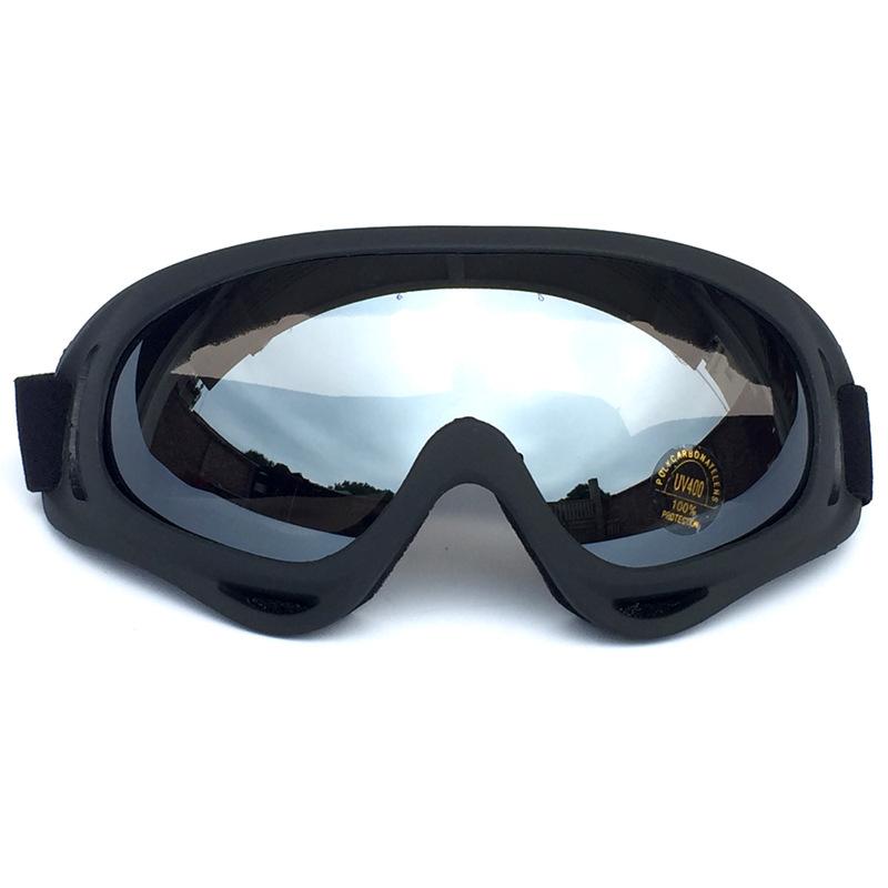 Unisex Windproof Ski Goggles - OneSize, Black Frame Orange/Blue Frame Colorful Film, Lightweight Secure Fit, Anti-Fog UV Prevention Durable PC Plastic Lens, Wide Viewing Angle, Functional Look for Multiple Sports, Pc Lens