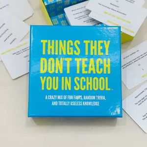 Things They Don't Teach you In School Fun Card Game, School Untaught Skills, Queue Boredom Buster, Engaging Educational Toy, Perfect Gift for Kids & Adults，Why Doesn'T The Mona Lisa Have Eyebrows? In What Year Was Shampoo Invented?