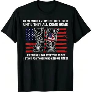 Remember Everyone Deployed Friday Military American Flag T-Shirt