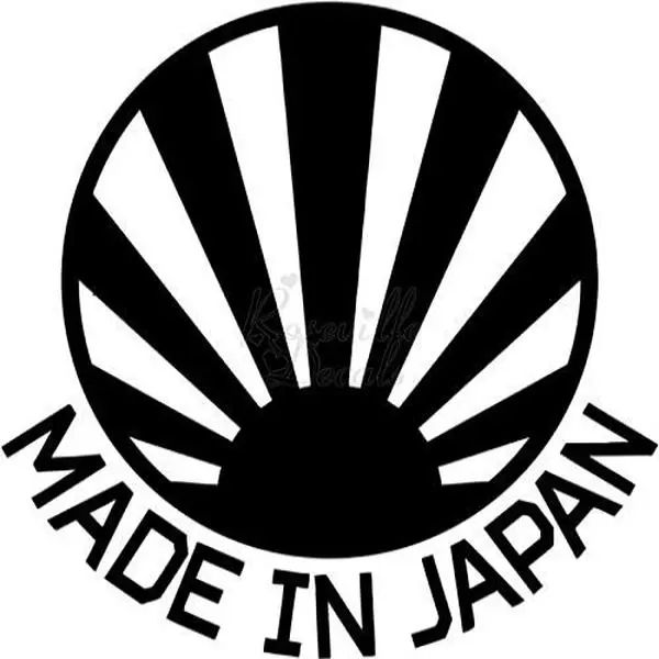 Roseville Decals JDM Made in Japan Rising Sun Flag Vinyl Decal Sticker for Home Office Decor Vehicle Window Sign Size- [8 inch] / [20 cm] Wide Color- Matte Black