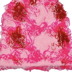 Pink two toned Unisex Beanie with Colorful Strings - Soft and Stretchy Fabric