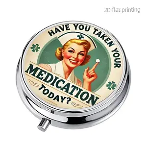 Round Pill Box, Mini Pill Box, 3 Compartment Pill Organizer, Portable Storage Box, Pocket Purse Travel Accessory, Unique Gift Idea, Remedies